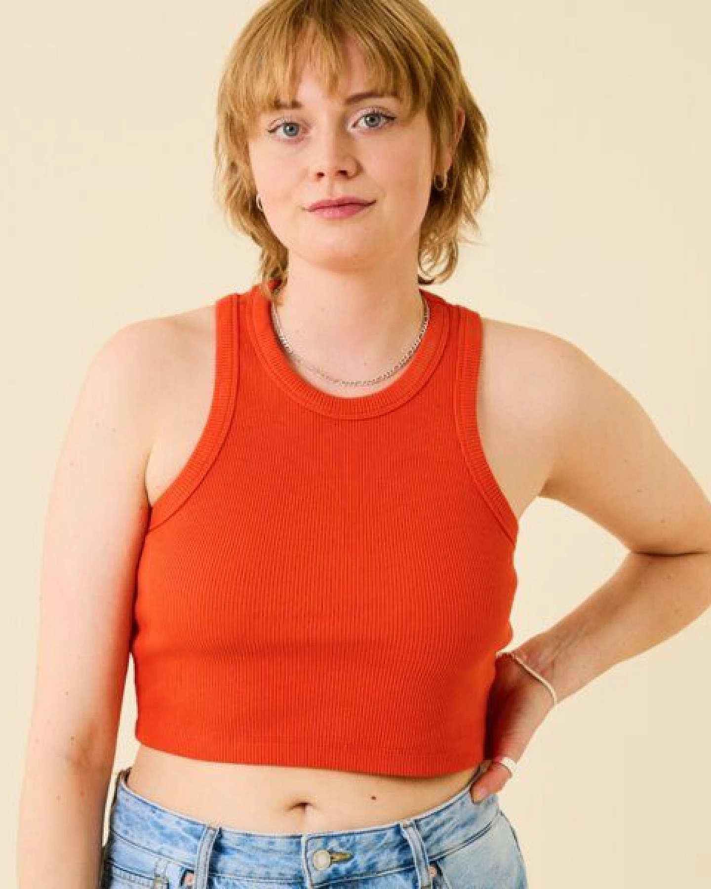 popeia Crop Top aus festem Bio-Baumwoll Stoff (gerippt) – Ansicht 3