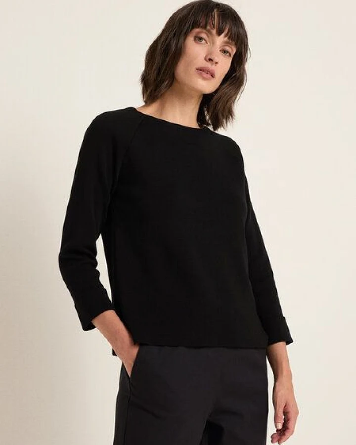 LANIUS Pullover in Punto Milano aus Bio-Baumwolle