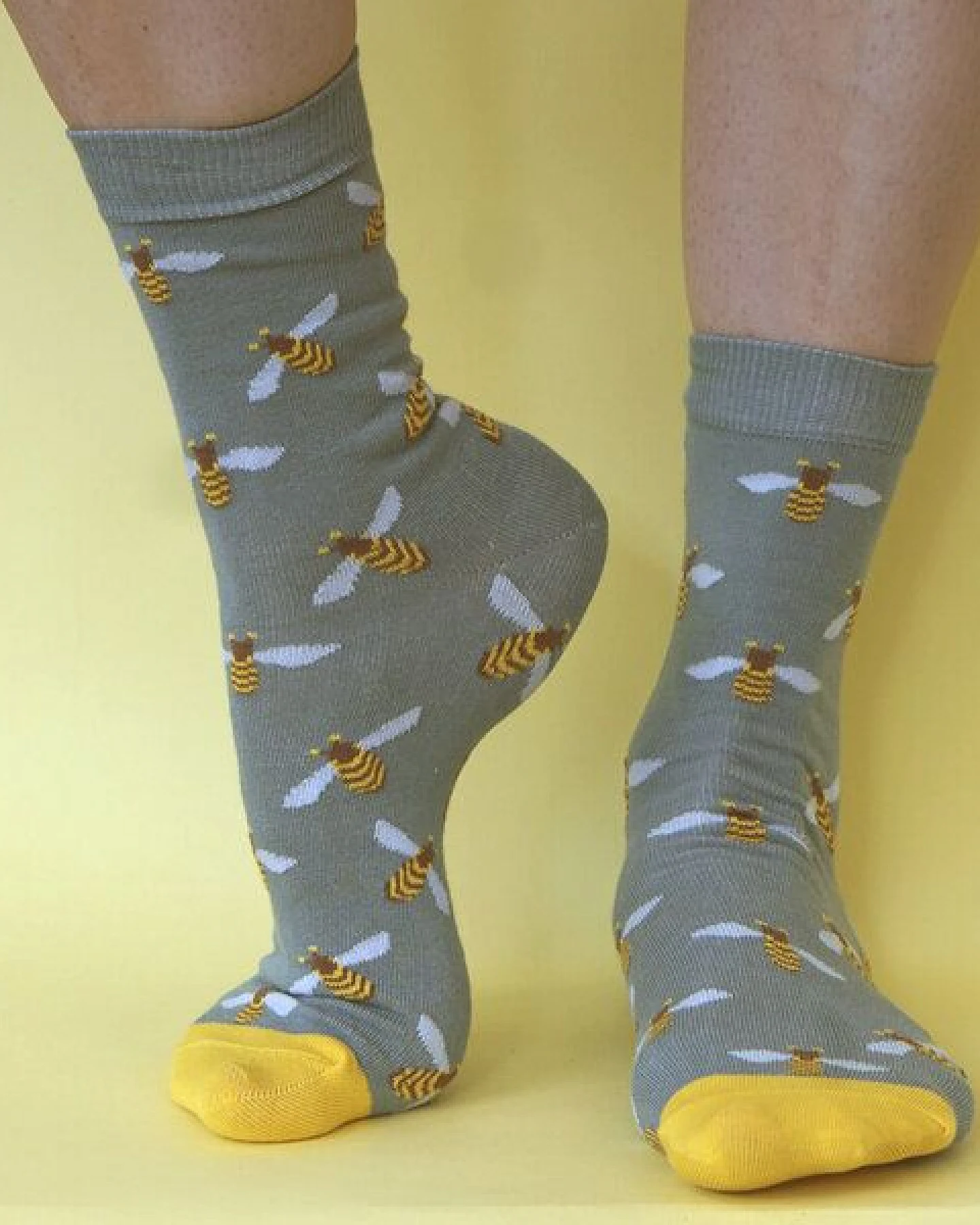 Fräulein Prusselise Biene Socke blau gelb bunt – Ansicht 2