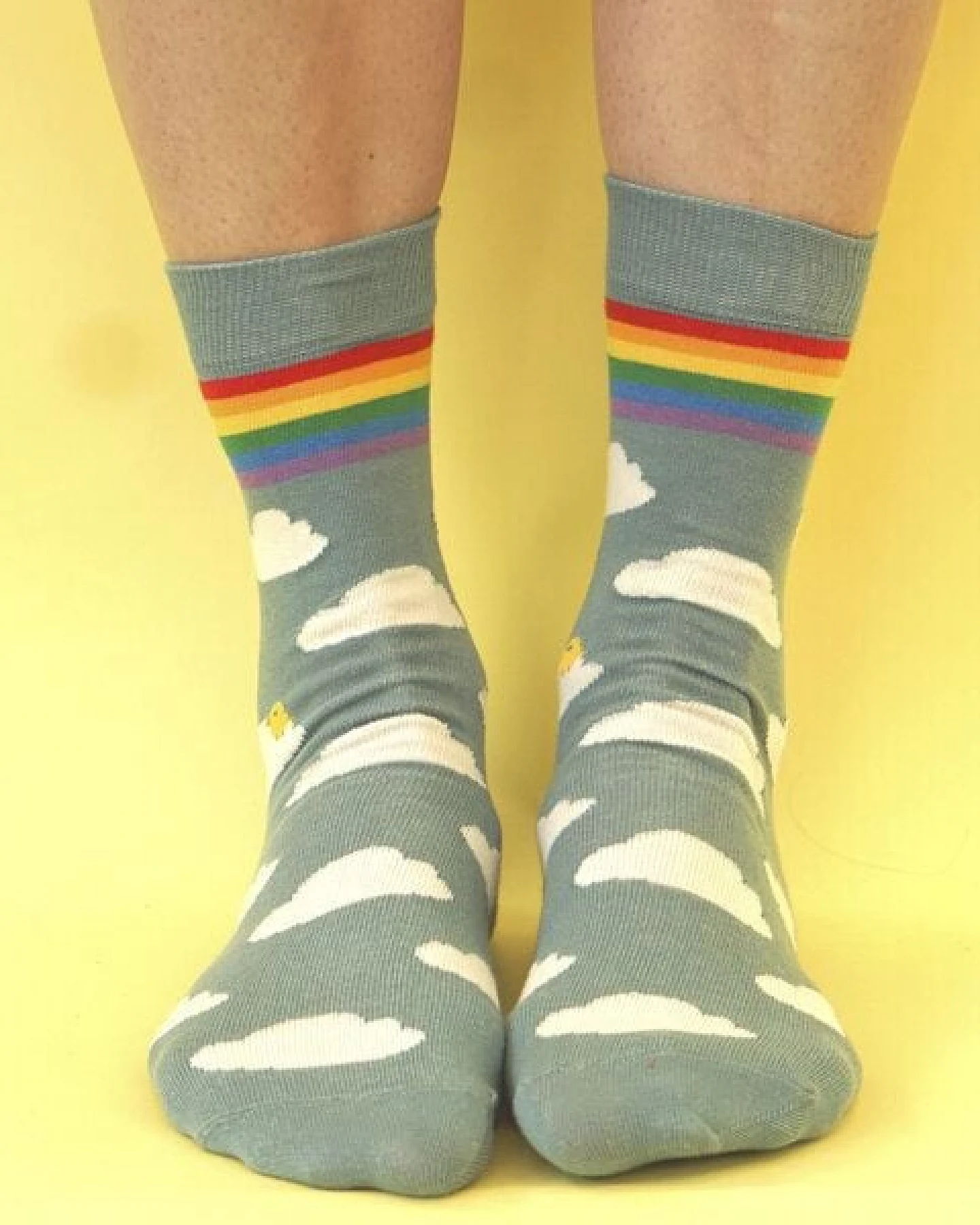 Fräulein Prusselise Wolke Socken Wolkenmatz Regenbogen, story, bunt gemustert – Ansicht 2