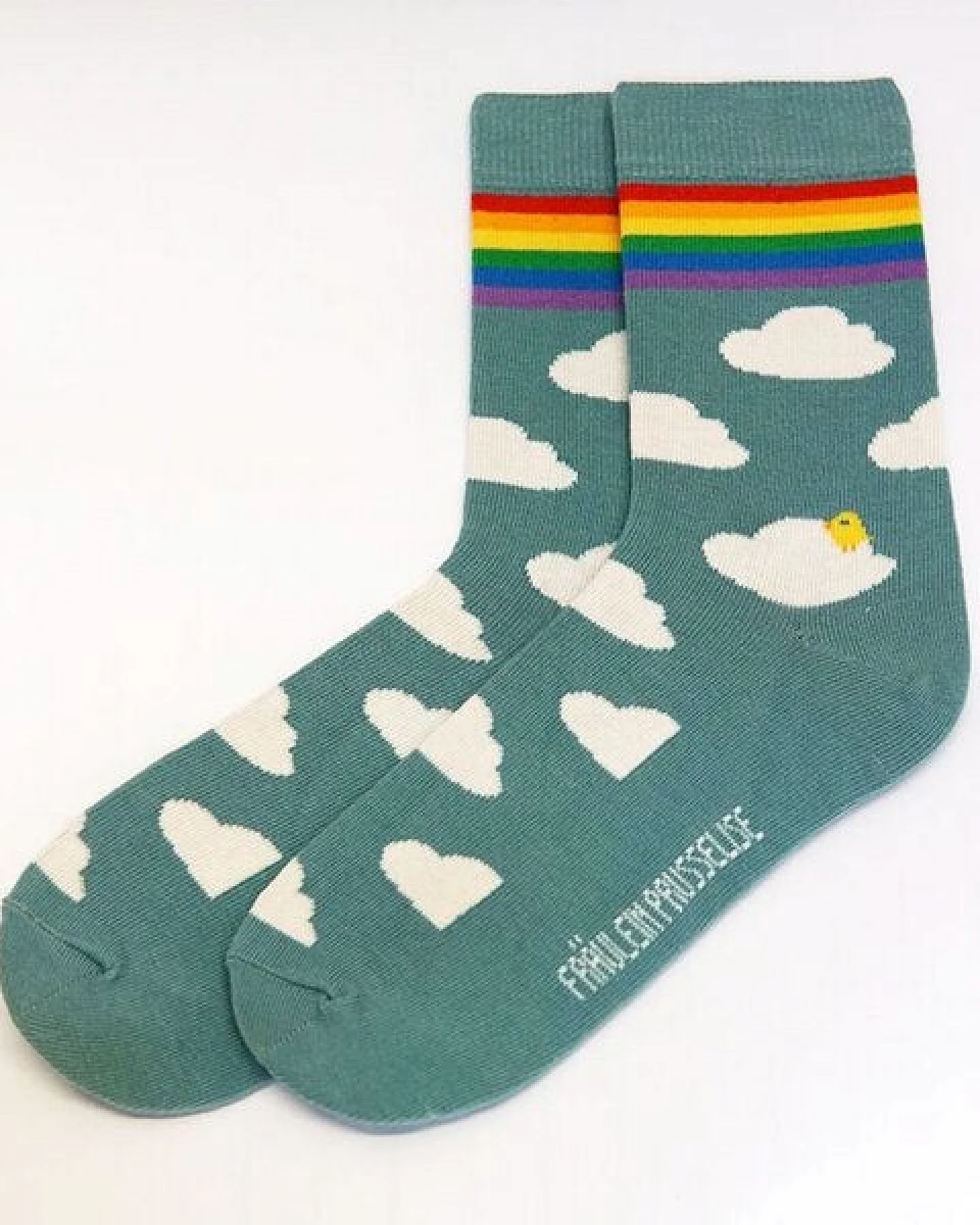 Fräulein Prusselise Wolke Socken Wolkenmatz Regenbogen, story, bunt gemustert – Ansicht 3