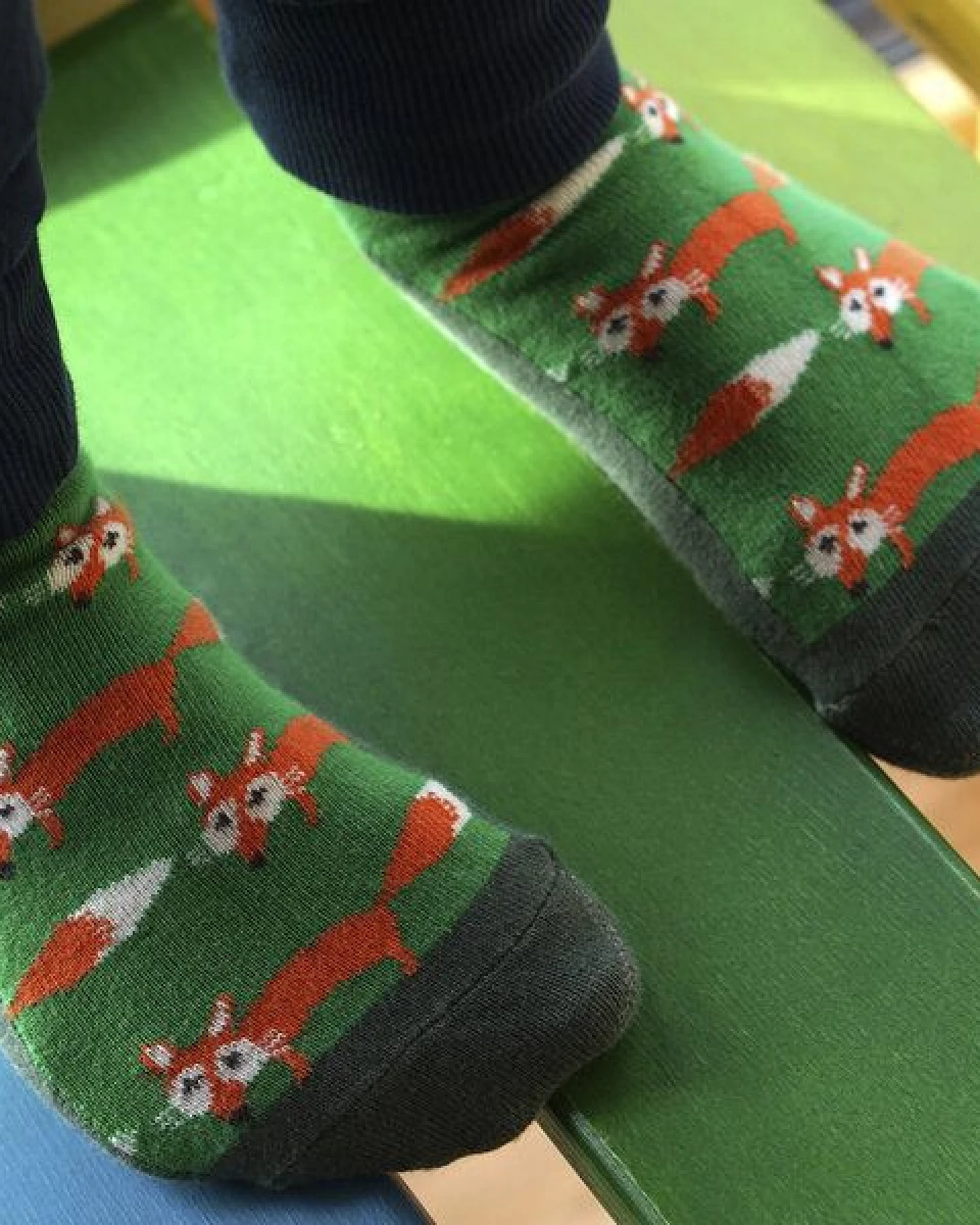 Fräulein Prusselise Schlaue Fuchs Socken grün, bunt gemustert, fox – Ansicht 4