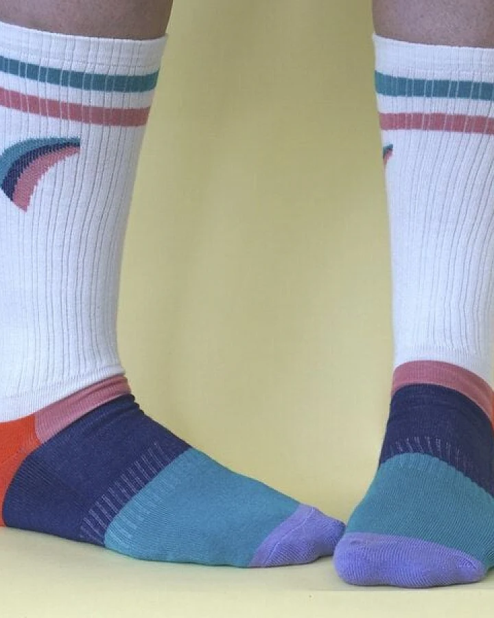 Fräulein Prusselise Sportsocke Regenbogen Tennissocke, bunt gemustert