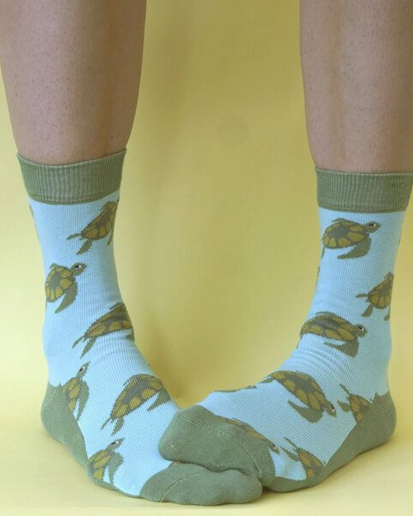 Fräulein Prusselise Schildkröte Socken, türkis, grün, bunt gemustert – Ansicht 2