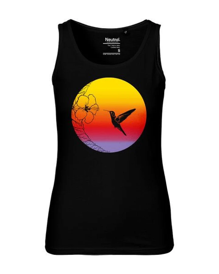 HANDGEDRUCKT Frauen Tank Top "Kolibri" aus 100% Bio Baumwolle (kbA)