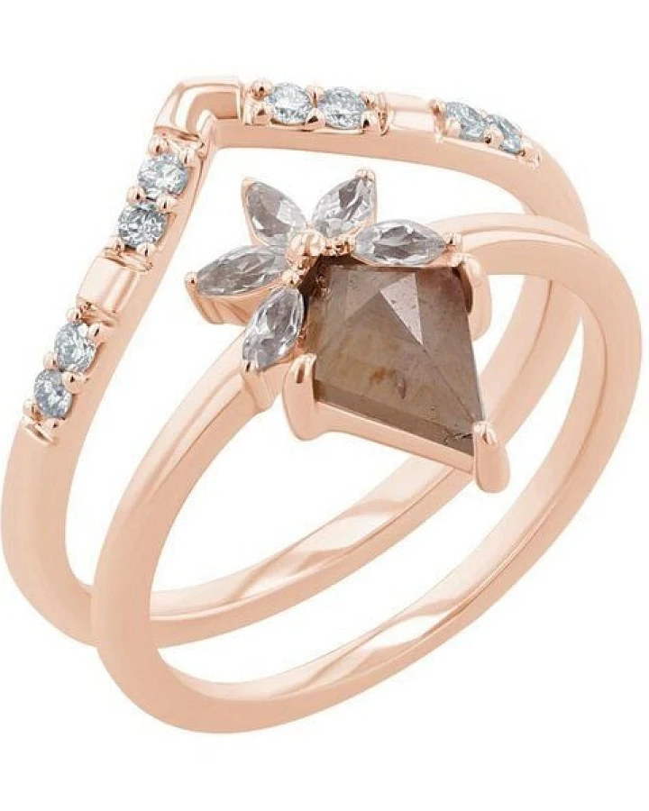 Eppi Set mit Salt and Pepper Diamanten und Moissaniten Leony