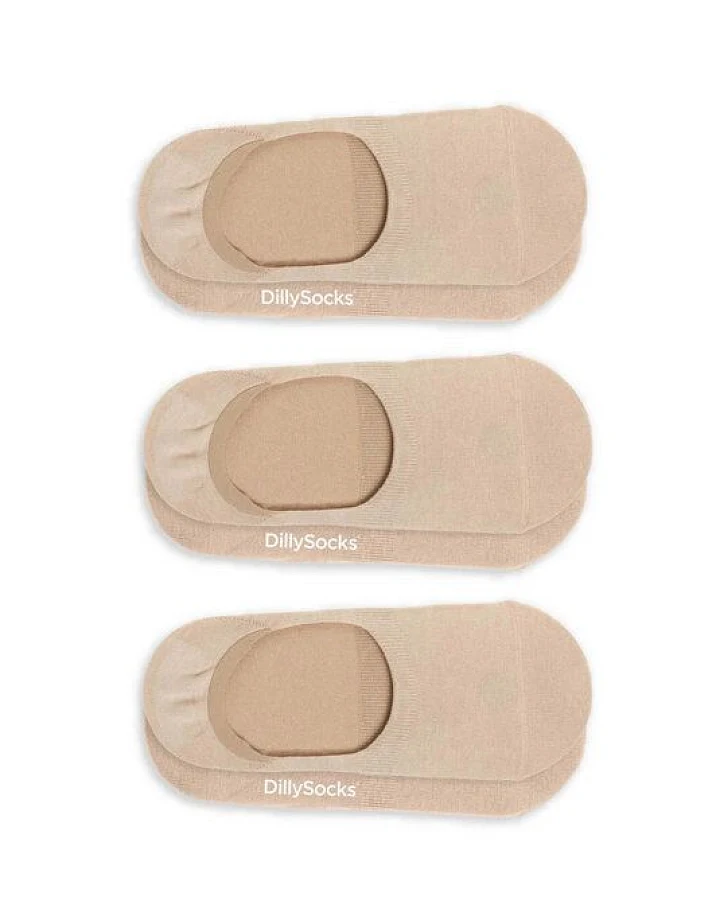 DillySocks 3er-Pack Invisible Socken aus Biobaumwoll-Mix