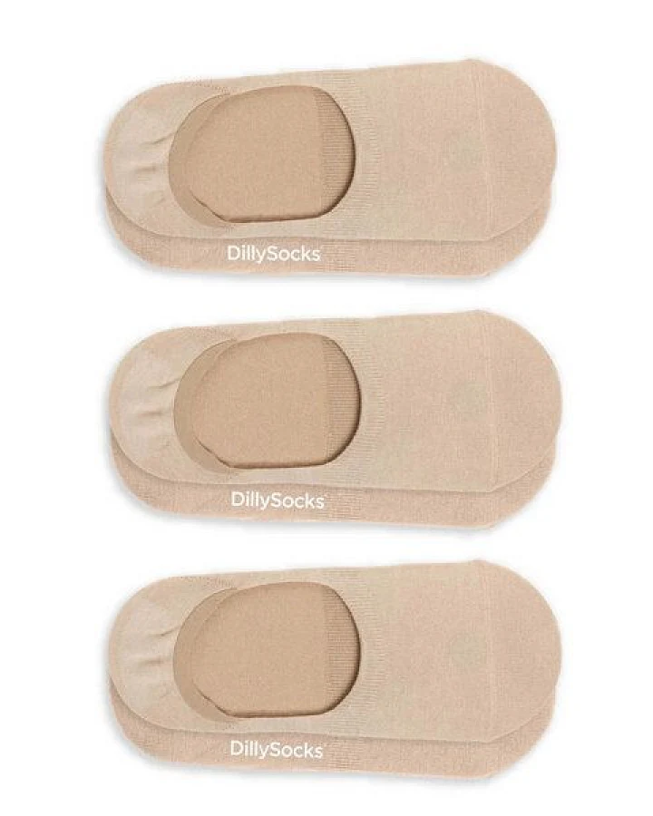 DillySocks 3er-Pack Invisible Socken aus Biobaumwoll-Mix