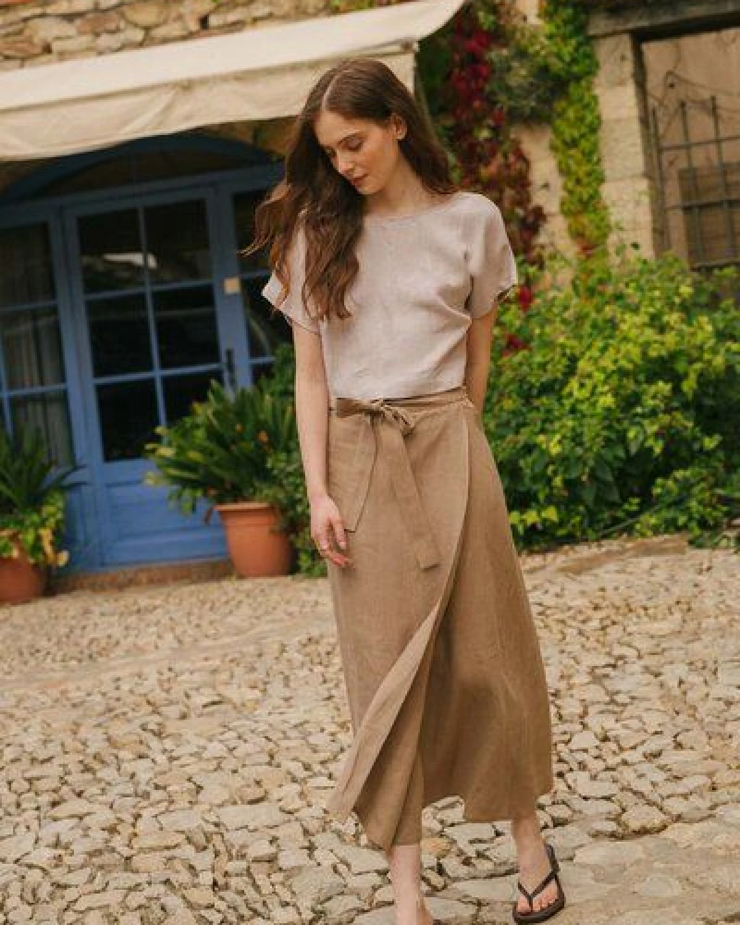 AmourLinen Wickelrock aus Leinen IRIS – Ansicht 3