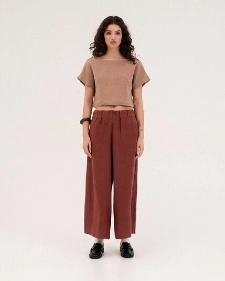 AmourLinen Weite Leinenhose ISABELLA