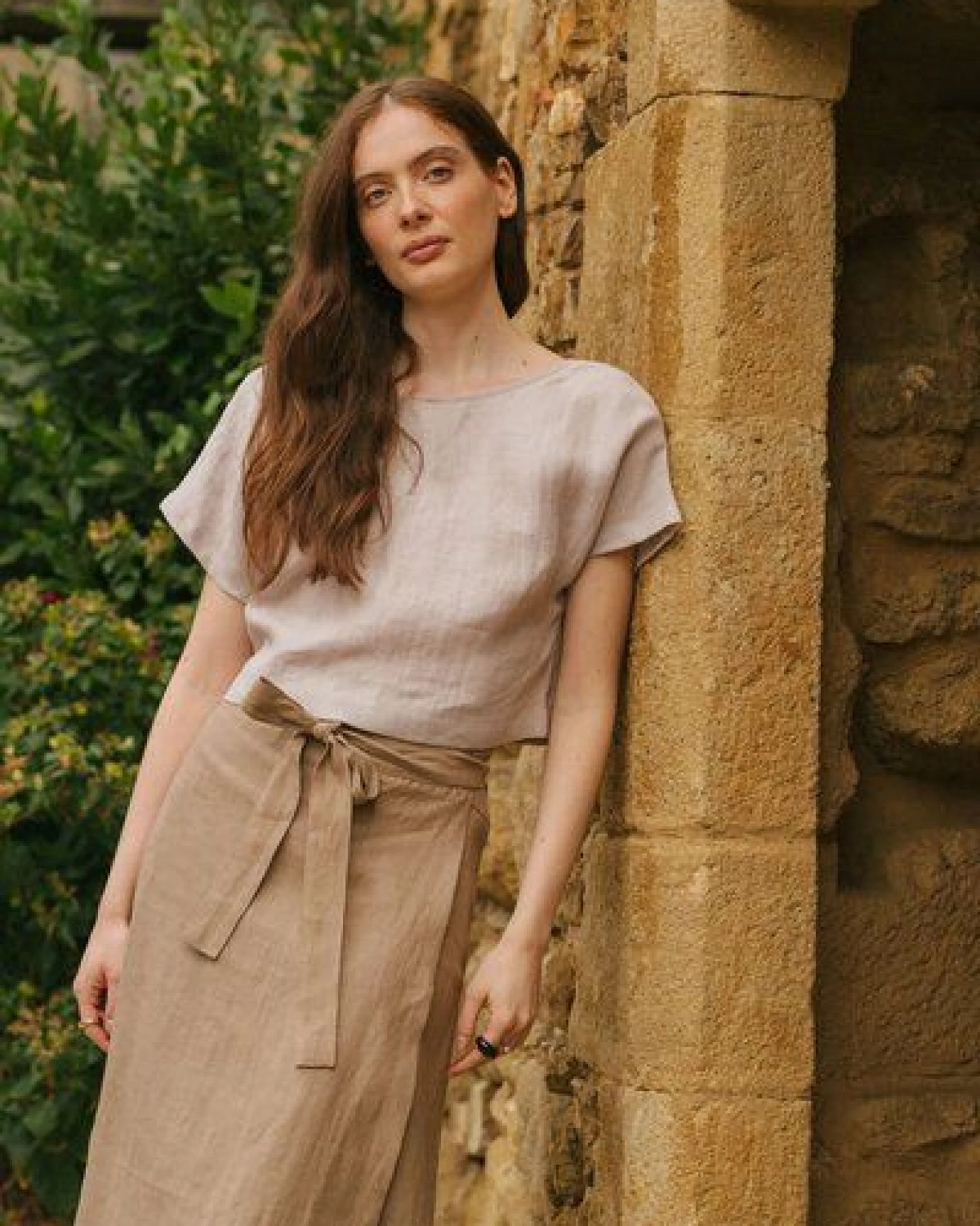 AmourLinen Leinen-Crop-Top mit Knöpfen LISA – Ansicht 4