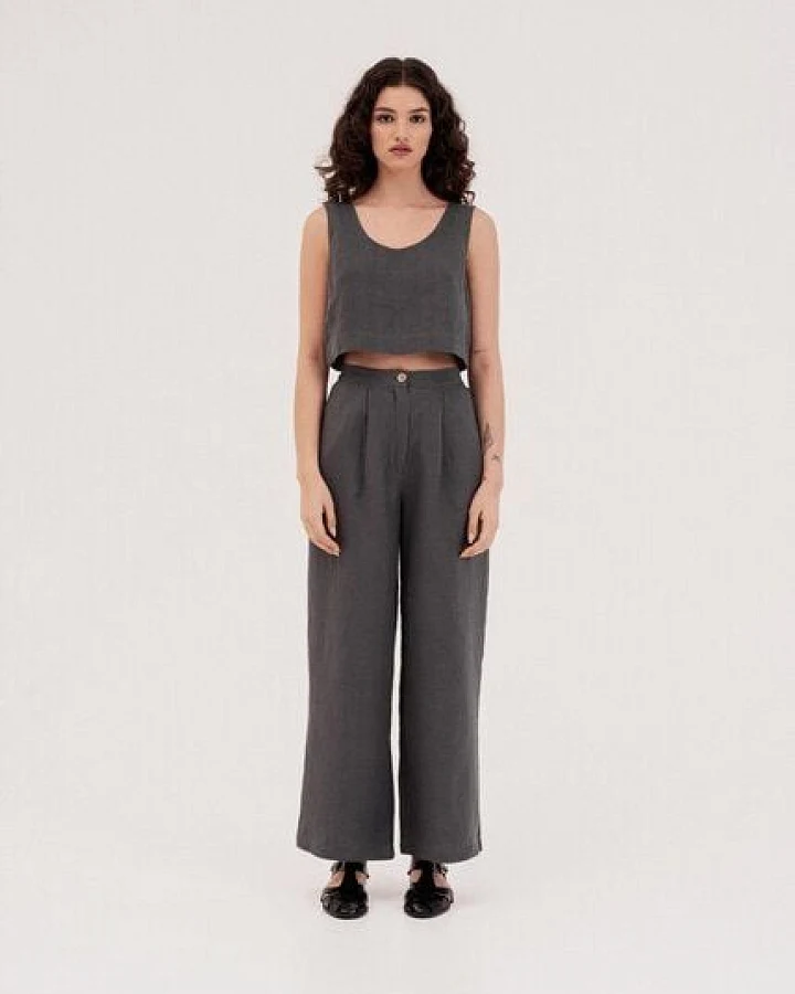 AmourLinen Mini-Leinen-Crop-Top PIPPA
