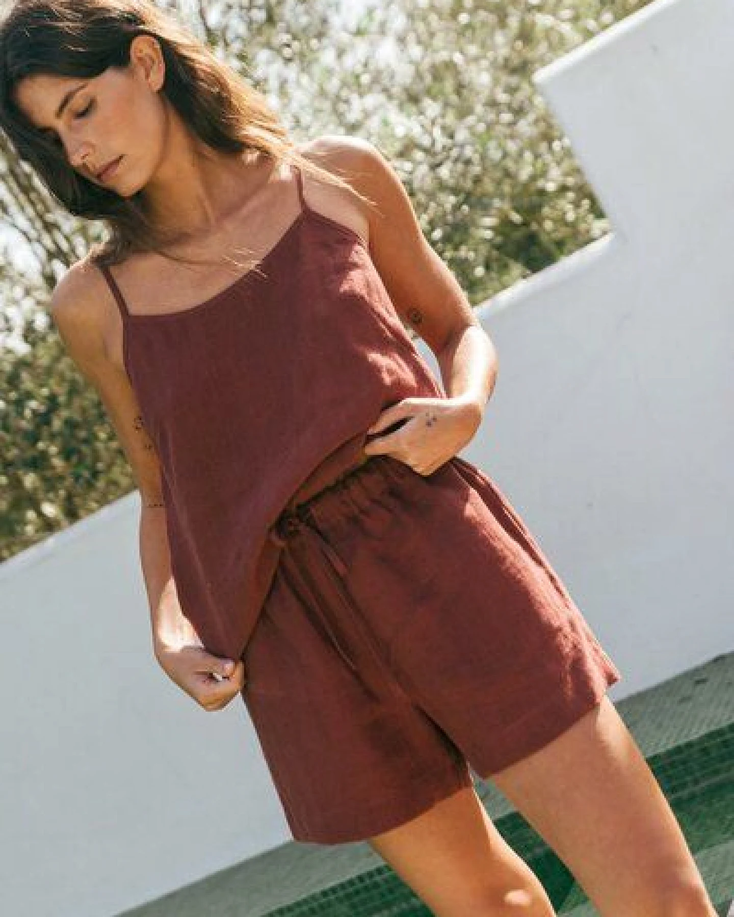 AmourLinen Ärmelloses Pyjama-Set NIGHT OWL – Ansicht 3