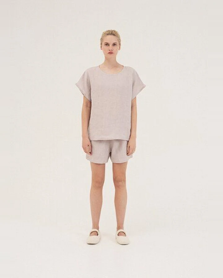 AmourLinen Kurzarm-Pyjama-Set CLOUD NINE