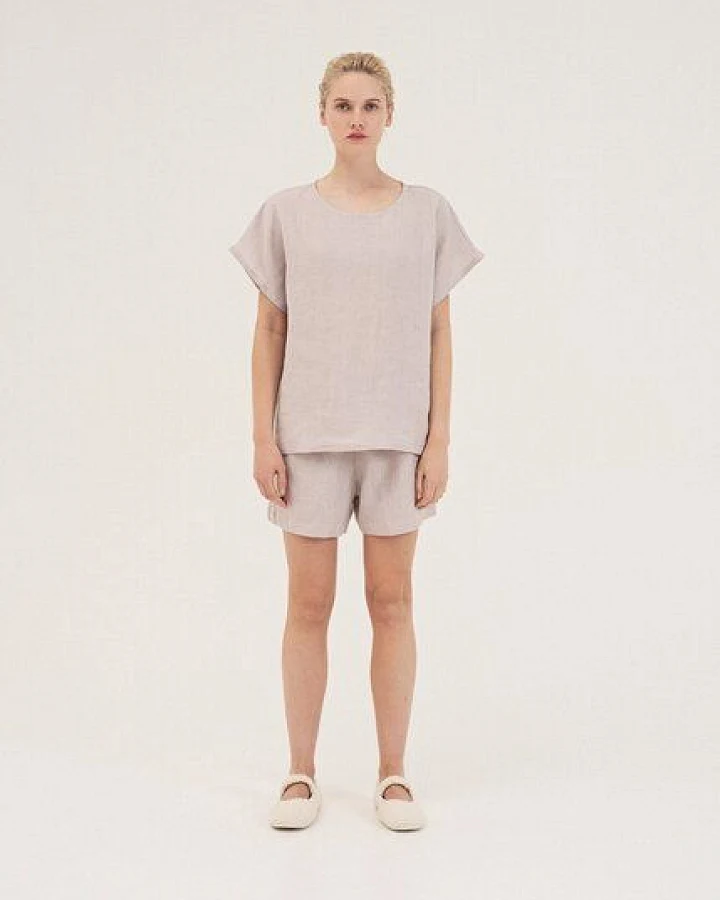 AmourLinen Kurzarm-Pyjama-Set CLOUD NINE
