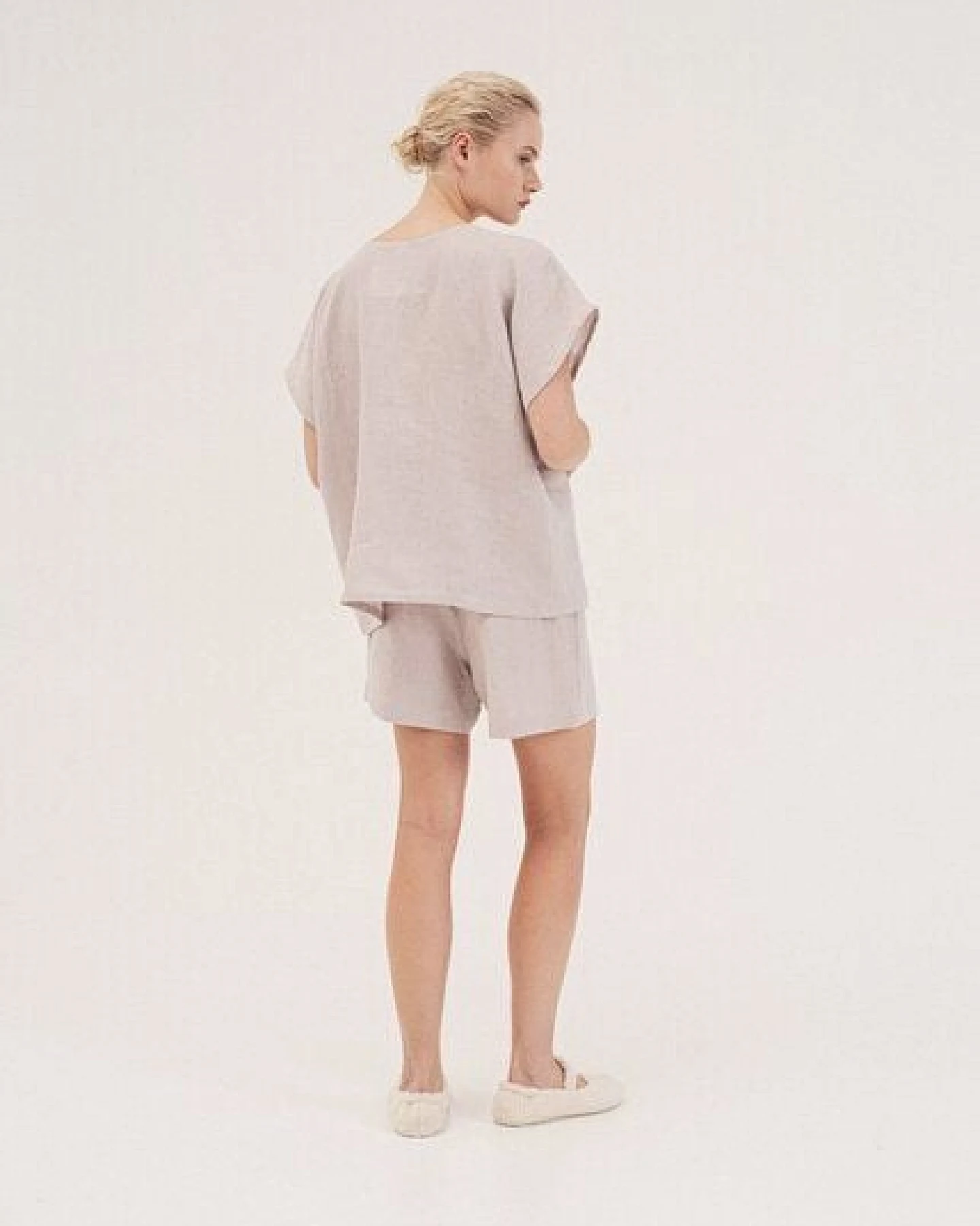 AmourLinen Kurzarm-Pyjama-Set CLOUD NINE – Ansicht 2