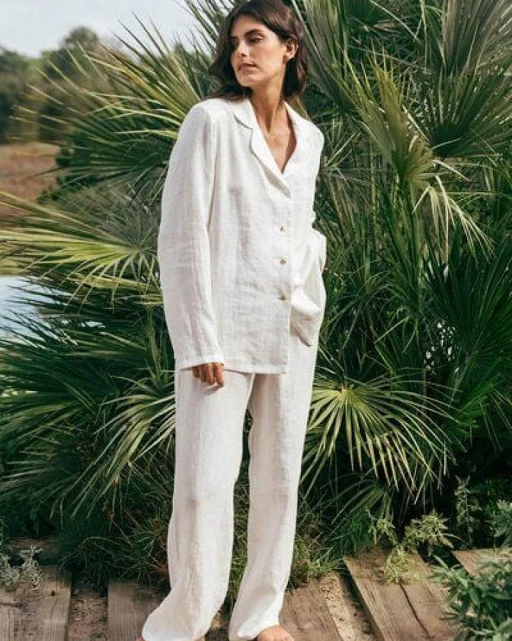 AmourLinen Langarm-Pyjama-Set Nightly