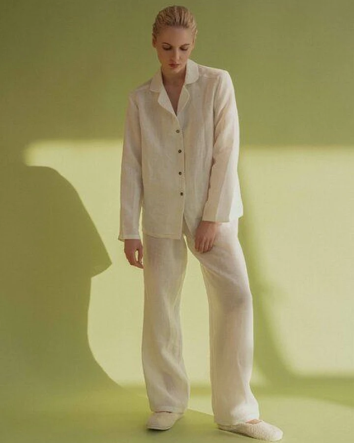 AmourLinen Langarm-Pyjama-Set Nightly