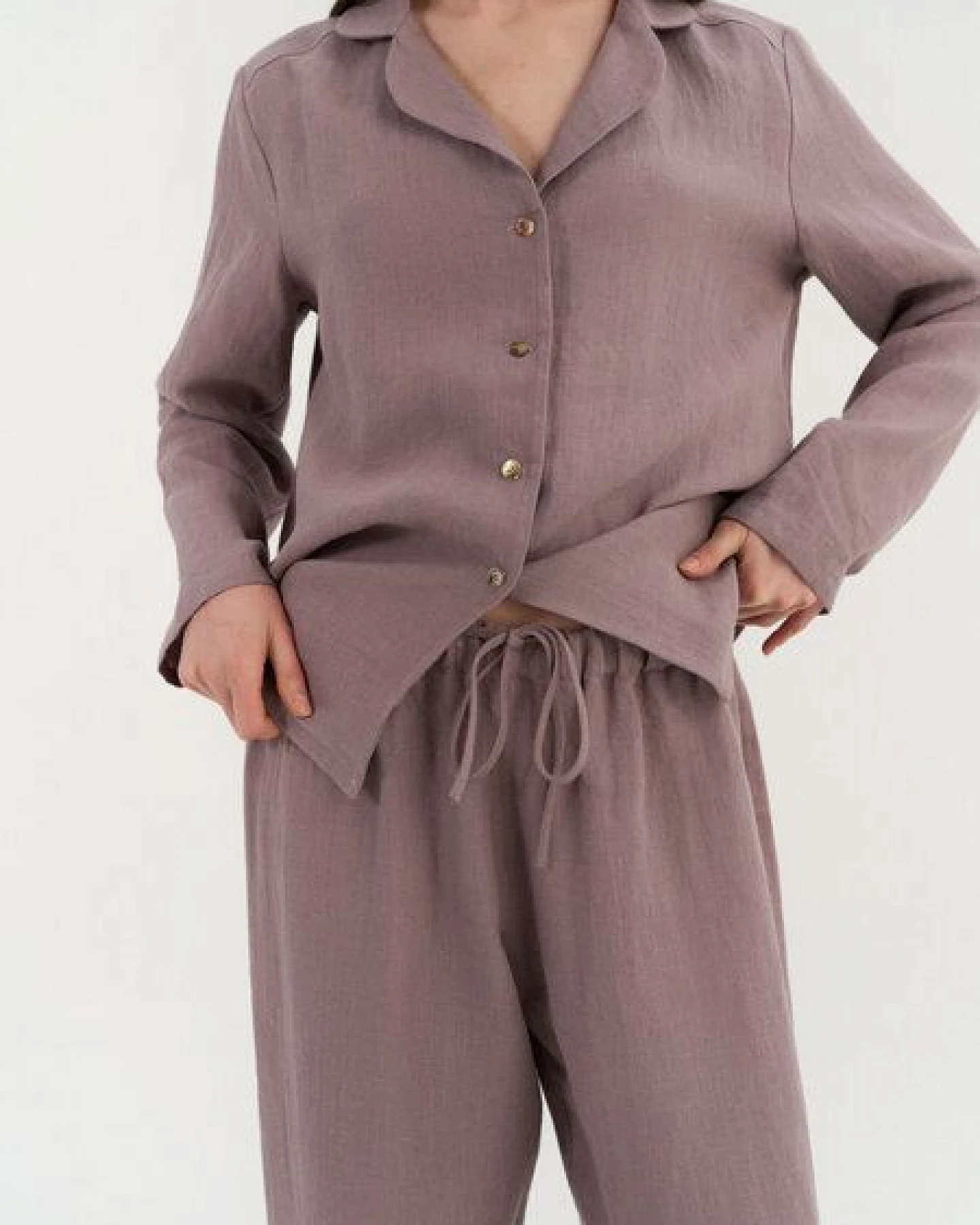 AmourLinen Langarm-Pyjama-Set Nightly – Ansicht 4