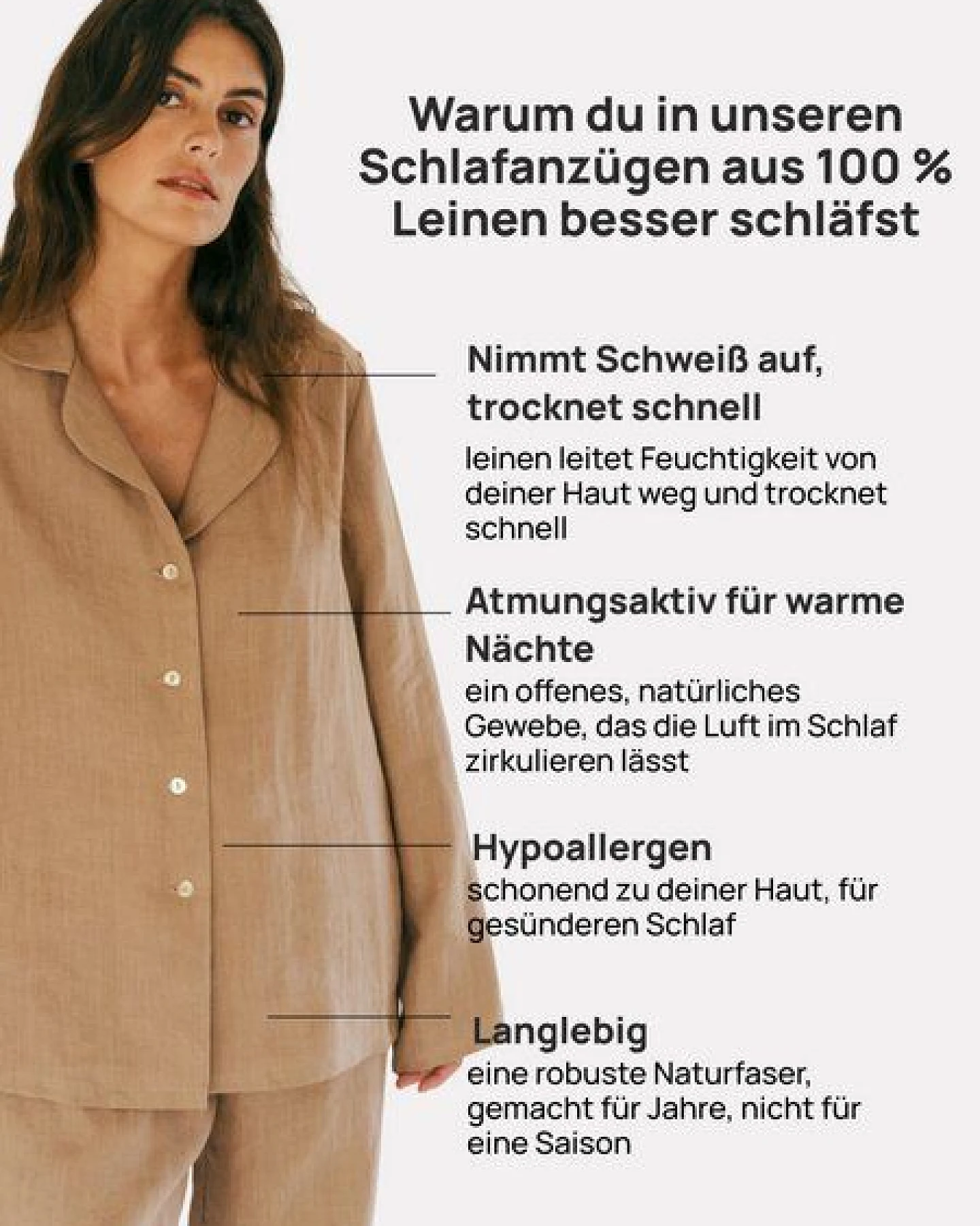AmourLinen Langarm-Pyjama-Set Nightly – Ansicht 2