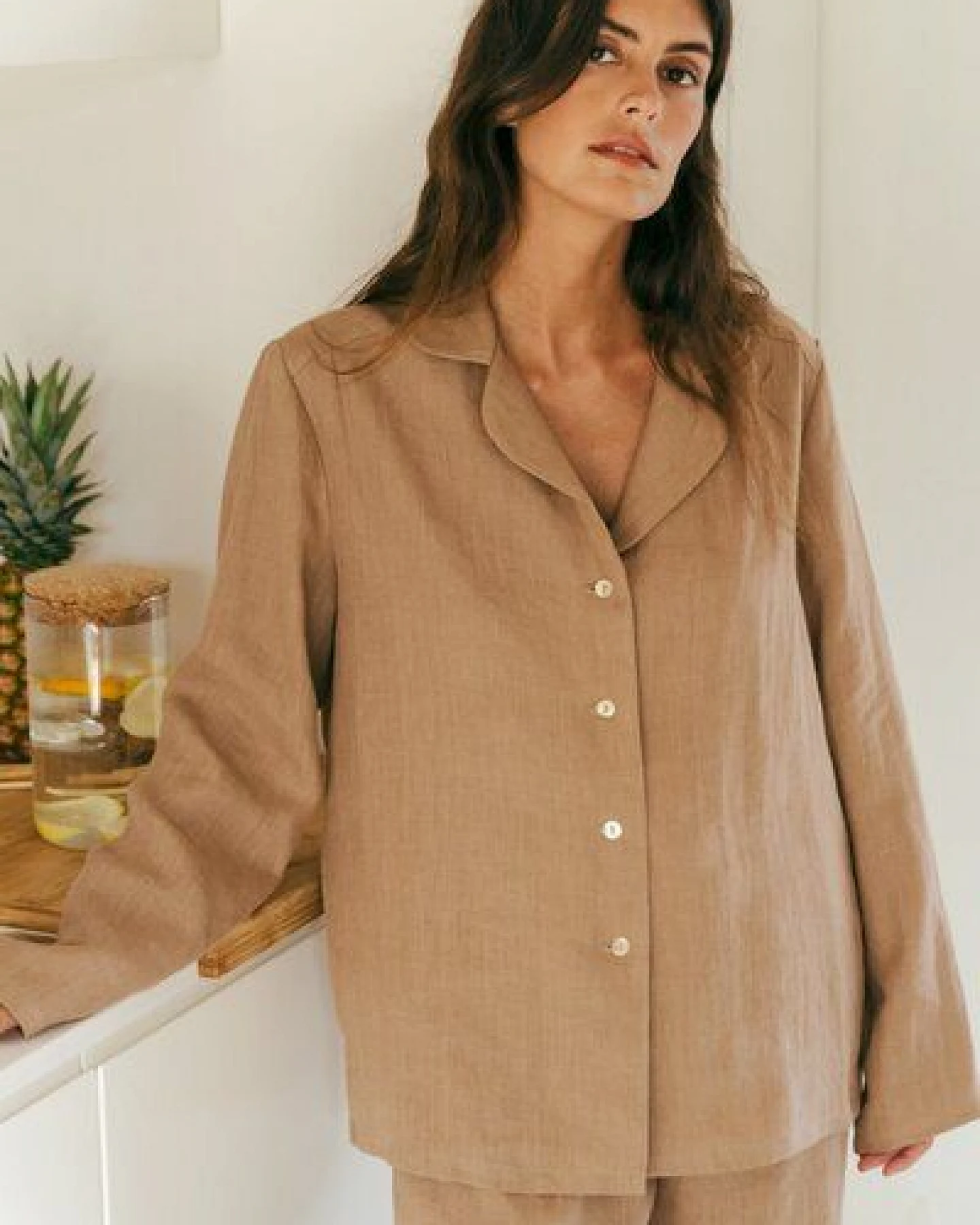 AmourLinen Langarm-Pyjama-Set Nightly – Ansicht 2
