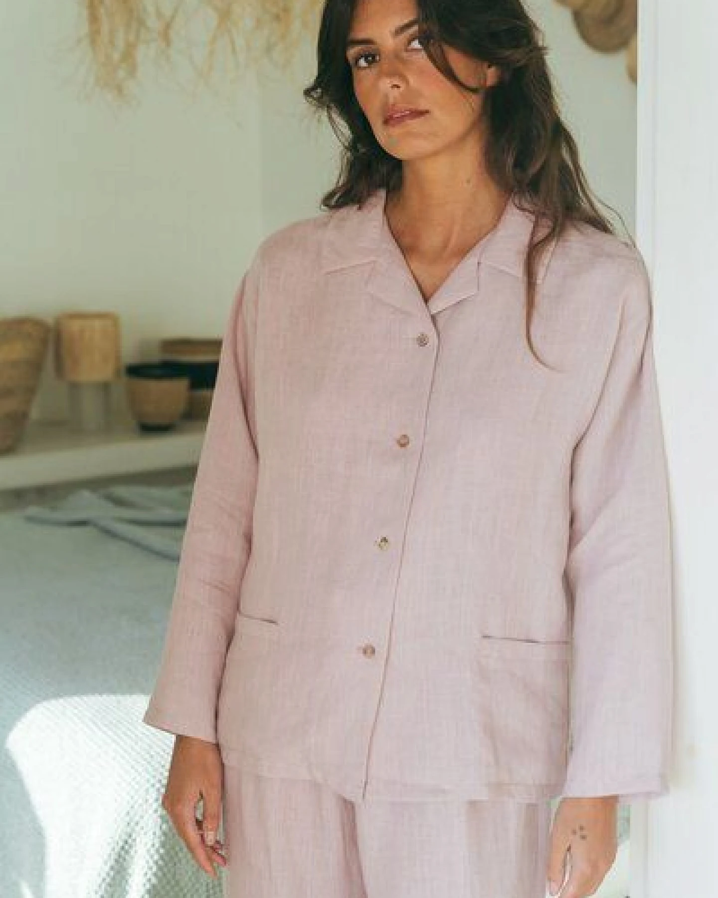AmourLinen Langarm-Pyjama-Set Snooze – Ansicht 3