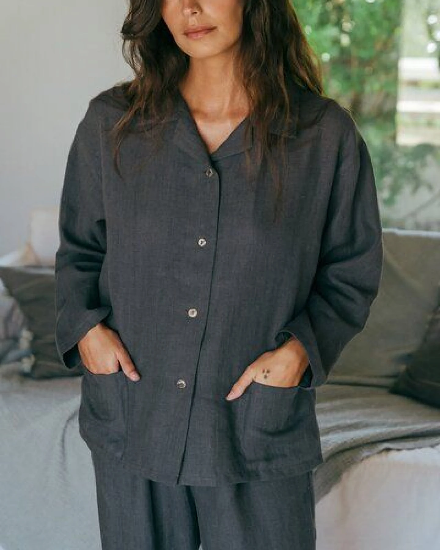 AmourLinen Langarm-Pyjama-Set Snooze – Ansicht 3