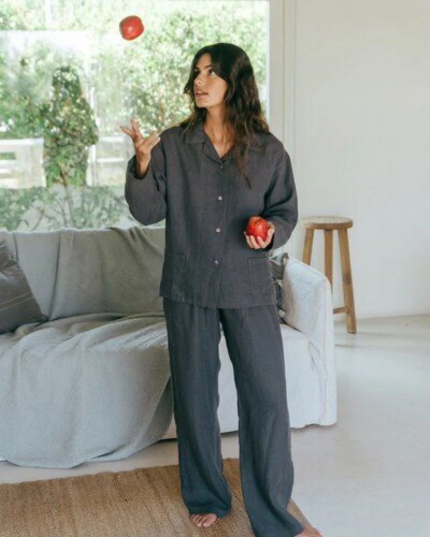 AmourLinen Langarm-Pyjama-Set Snooze – Ansicht 2