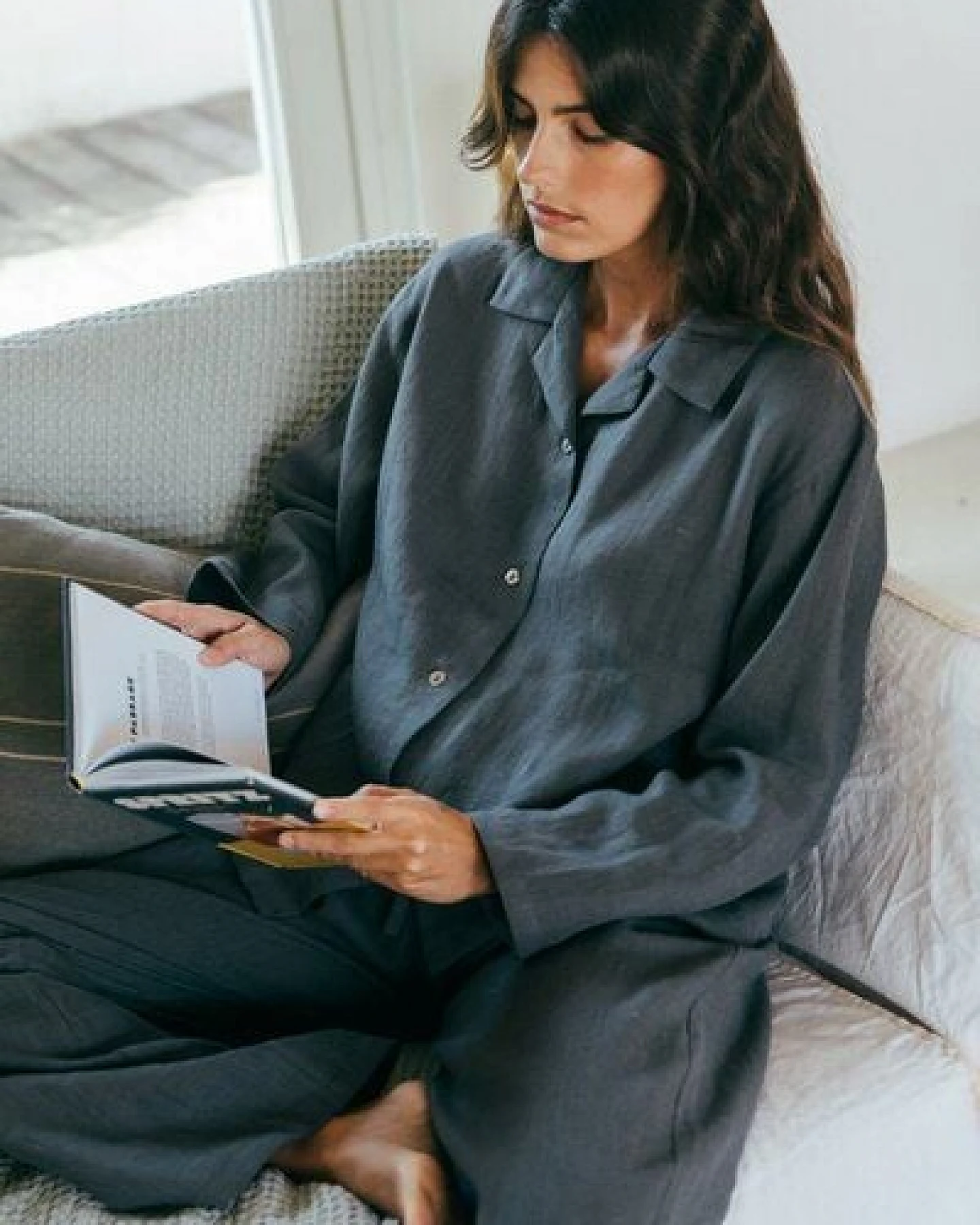AmourLinen Langarm-Pyjama-Set Snooze – Ansicht 4