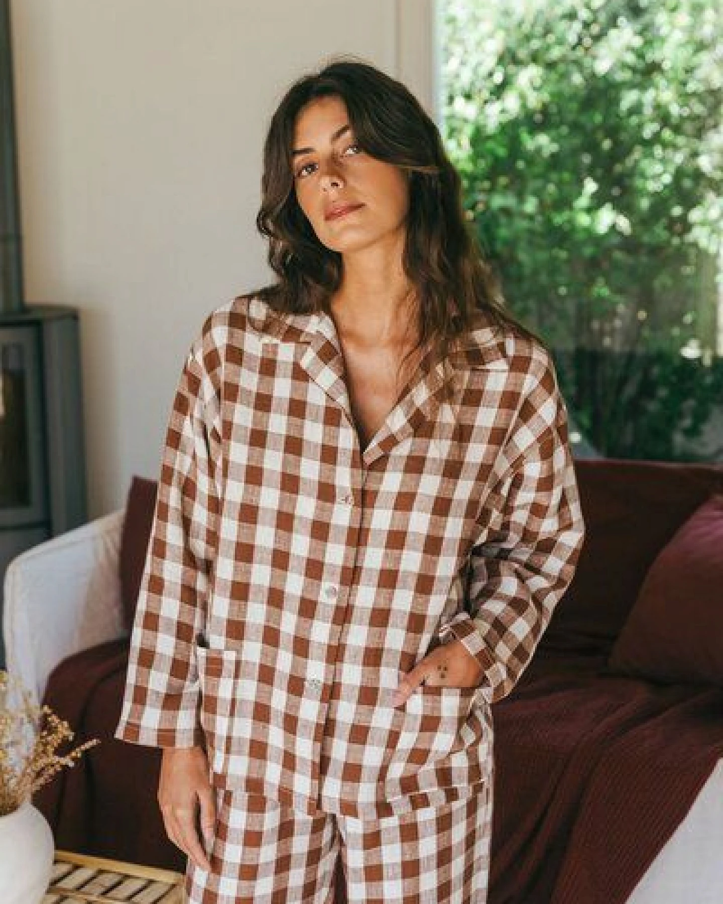 AmourLinen Langarm-Pyjama-Set Snooze – Ansicht 2
