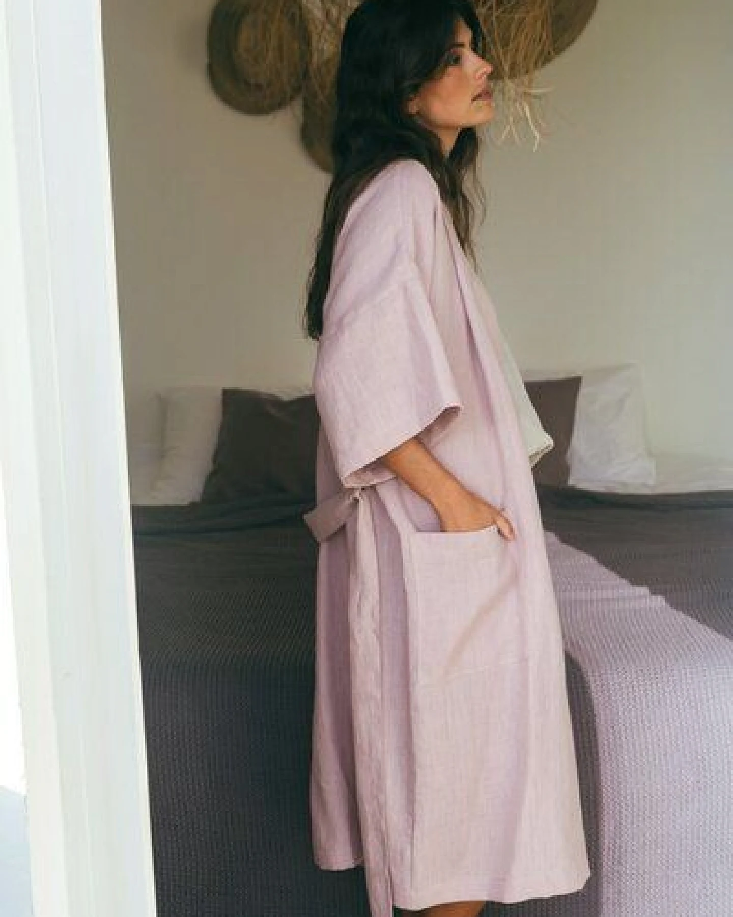 AmourLinen Leinenbademantel Midnight – Ansicht 4