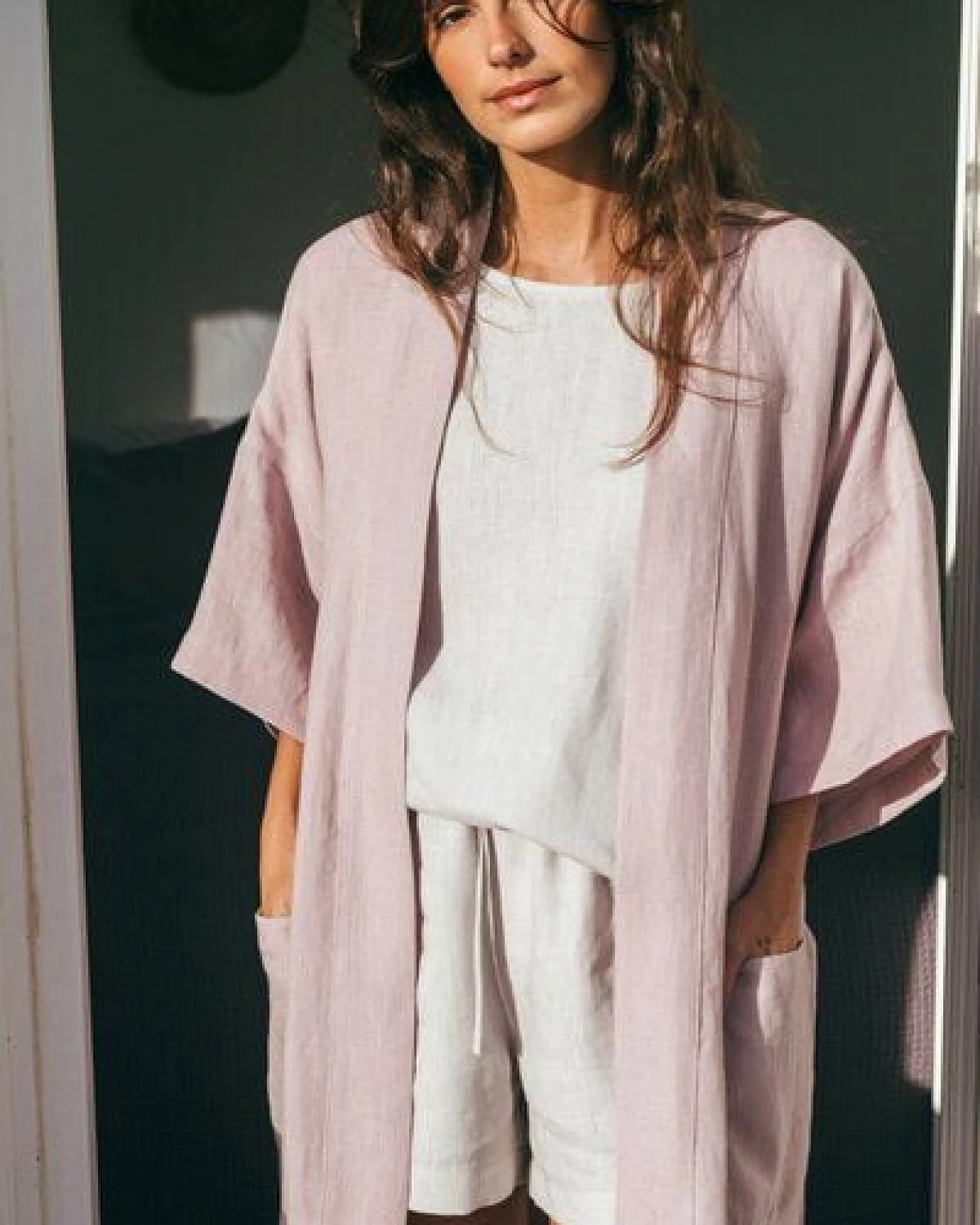 AmourLinen Leinenbademantel Midnight – Ansicht 3