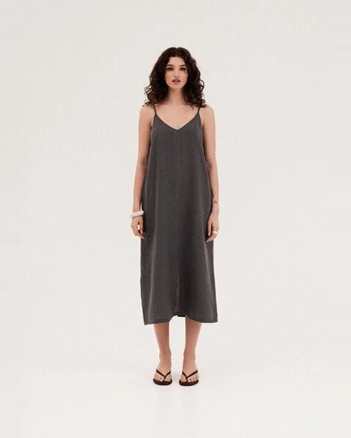 AmourLinen Leinen langes Kleid Jakarta