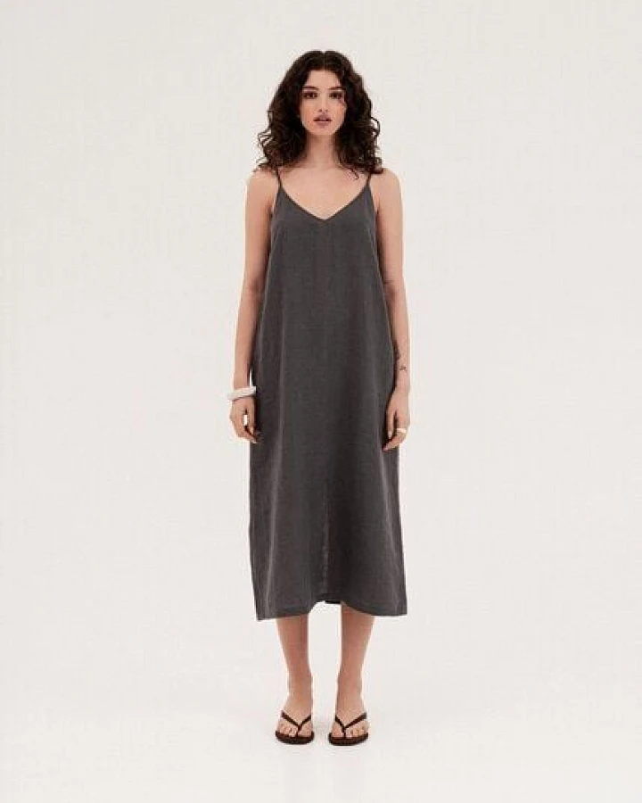 AmourLinen Leinen langes Kleid Jakarta