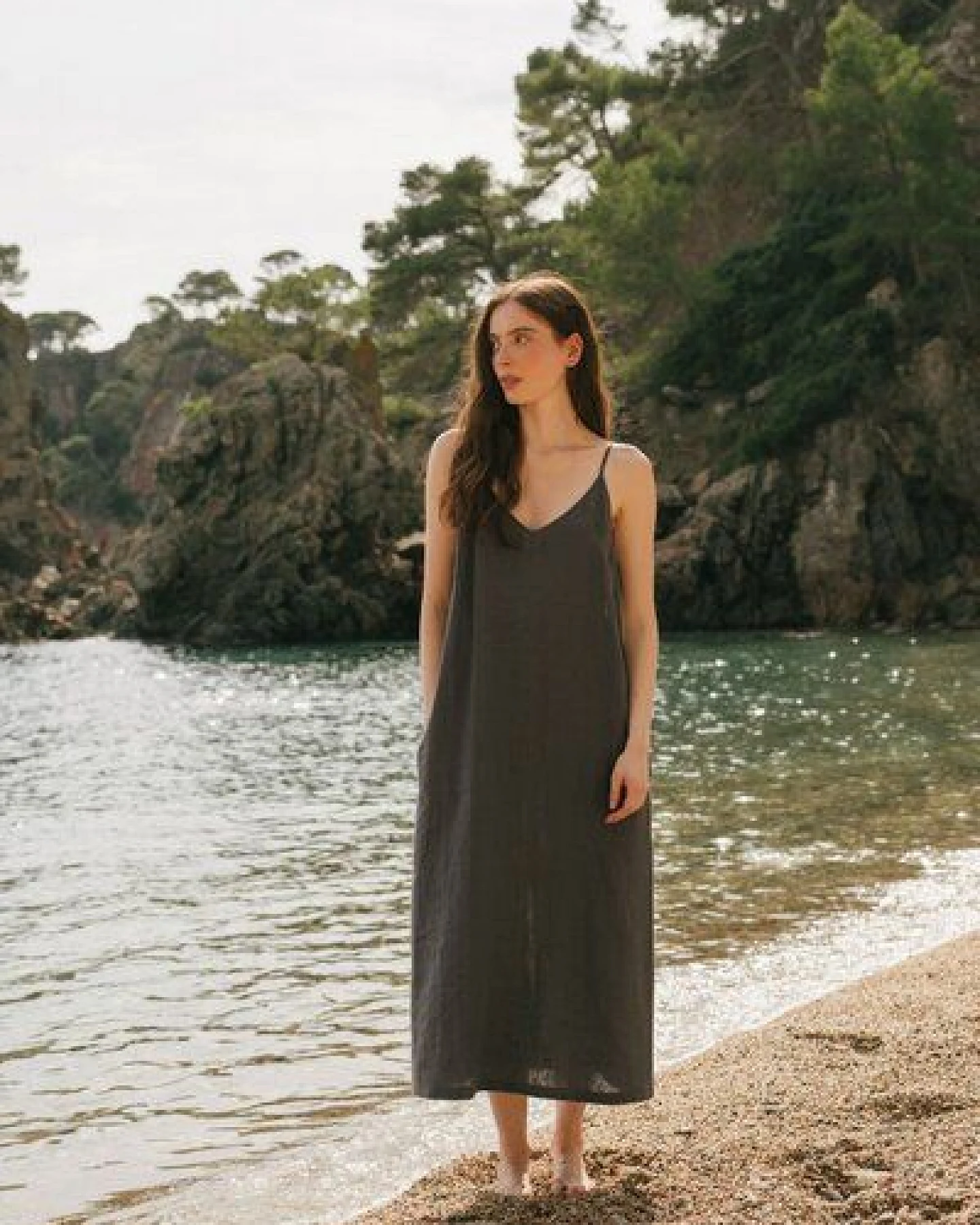 AmourLinen Leinen langes Kleid Jakarta – Ansicht 3