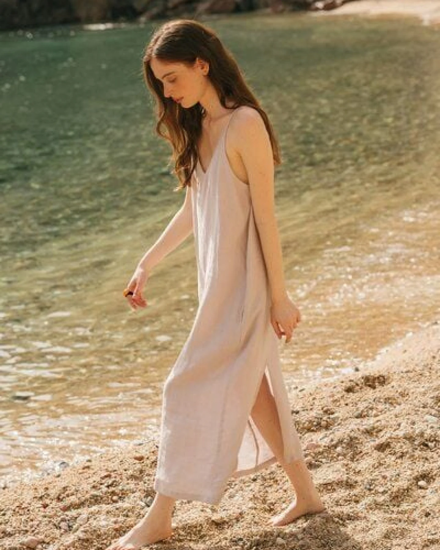 AmourLinen Leinen langes Kleid Jakarta – Ansicht 4