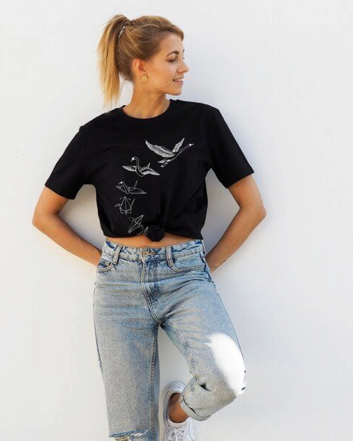 T-Shirt – Origami Schwan – LIGARTI Tiermanufaktur – Ansicht 4