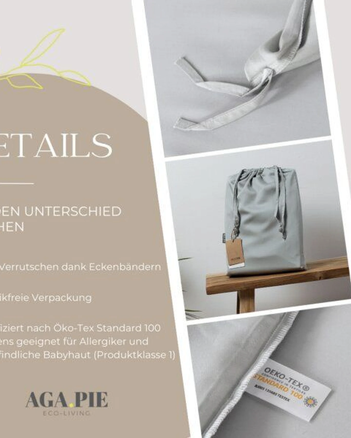 AGA.PIE Bettwäsche-Set aus 100% Lyocell aus Bambuscellulose, für Allergiker – Ansicht 4