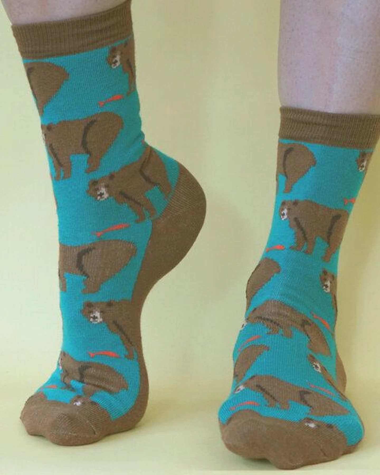 Fräulein Prusselise Grizzly Socken petrol braun bunt gemustert – Ansicht 2