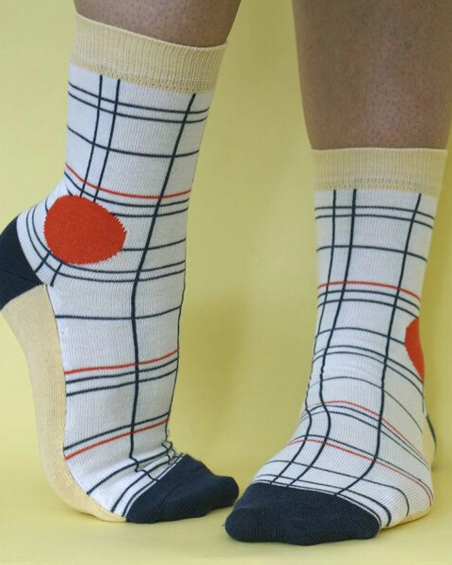 Fräulein Prusselise karierte Socken Checks, karo, blau, tennis, bunt gemustert – Ansicht 2