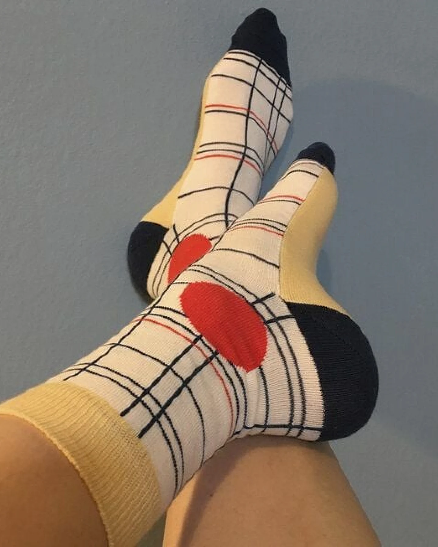 Fräulein Prusselise karierte Socken Checks, karo, blau, tennis, bunt gemustert – Ansicht 4