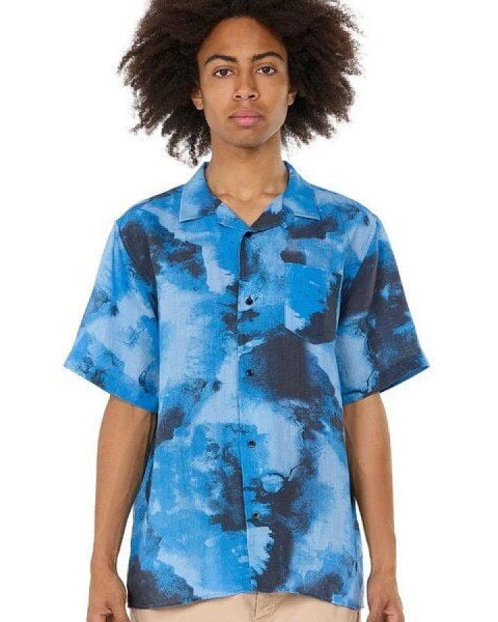 KnowledgeCotton Apparel Herren Kurzarmhemd "Boxer Fit AOP Linen Shirt"