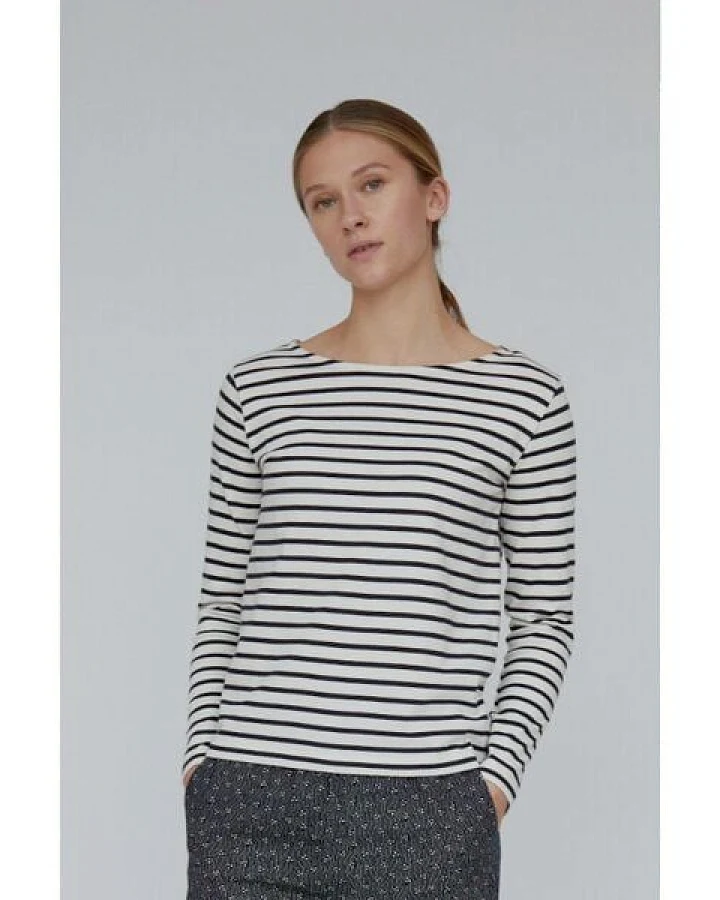 Basic Apparel Gestreiftes Langarmshirt BRETON aus Bio-Baumwolle