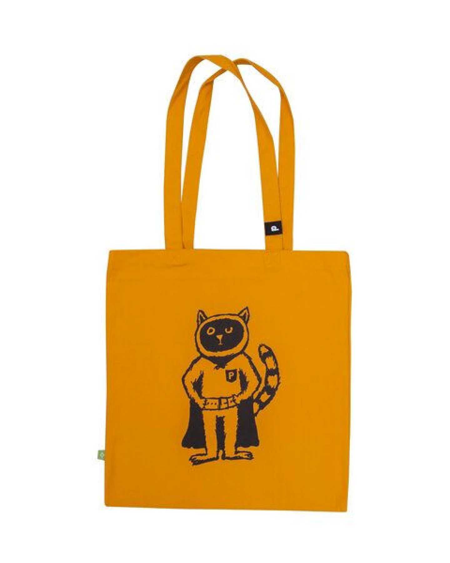 päfjes Baumwolltasche - Powerkater Karlo - Gelb - Organic / Vegan – Ansicht 2