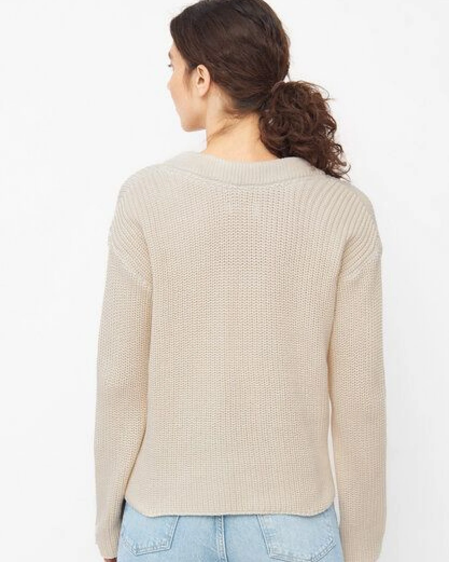 Givn Berlin Damen Strickpullover mit V-Ausschnitt aus Bio-Baumwolle - ELSA – Ansicht 3