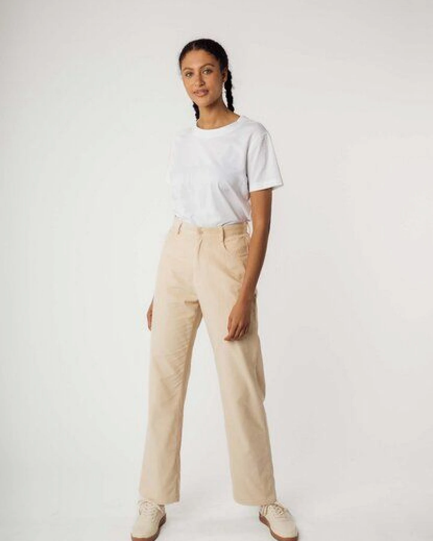 Cord Hose mit hohem Bund und weitem Bein OORJA – Ansicht 4