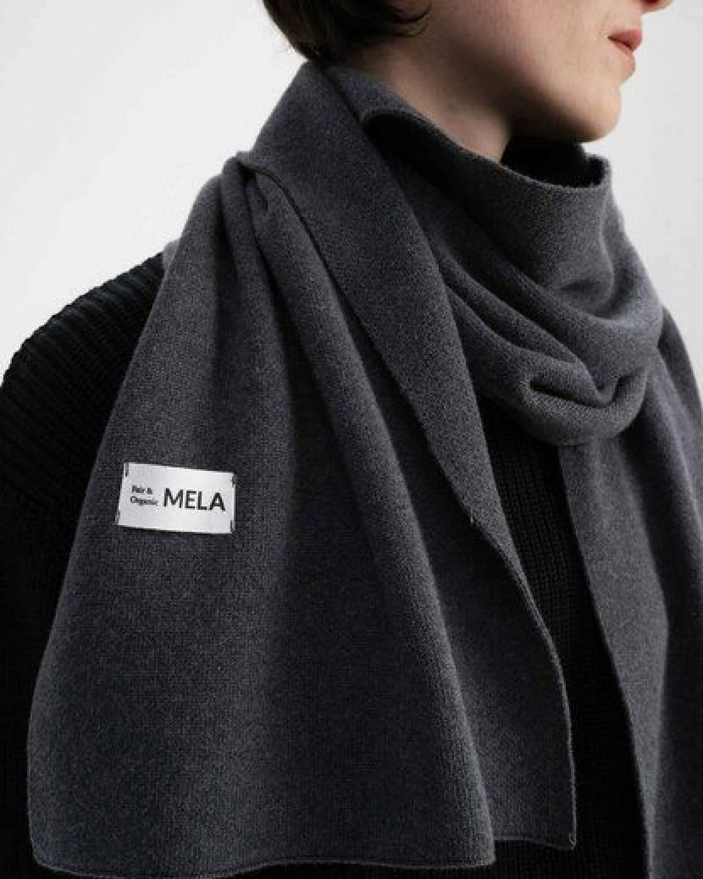 MELA Jacquard Strick Schal Style ASMEE aus 100% Bio-Baumwolle – Ansicht 3