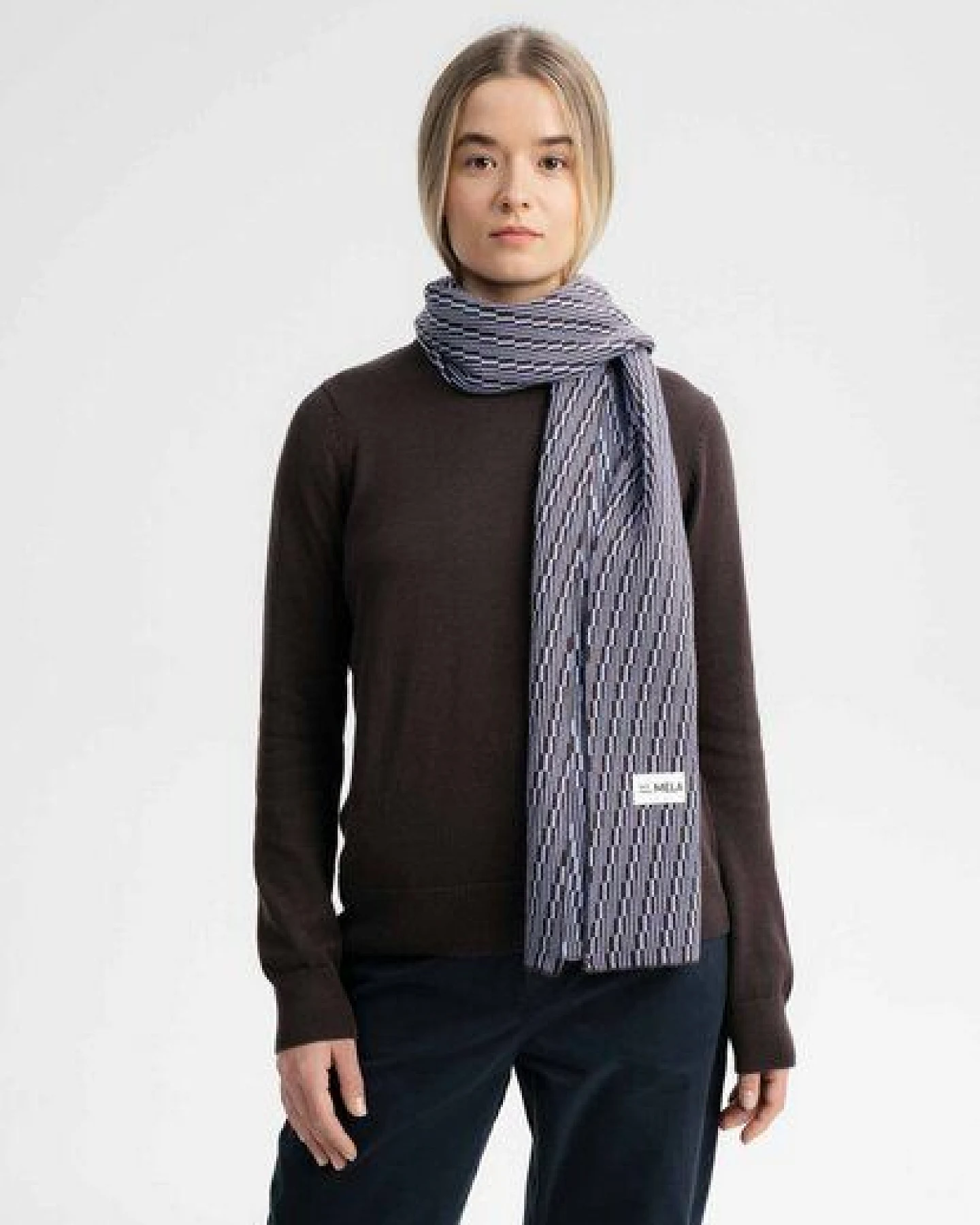 MELA Jacquard Strick Schal Style ASMEE aus 100% Bio-Baumwolle – Ansicht 2