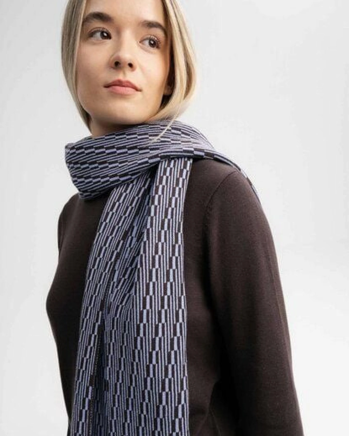 MELA Jacquard Strick Schal Style ASMEE aus 100% Bio-Baumwolle – Ansicht 3