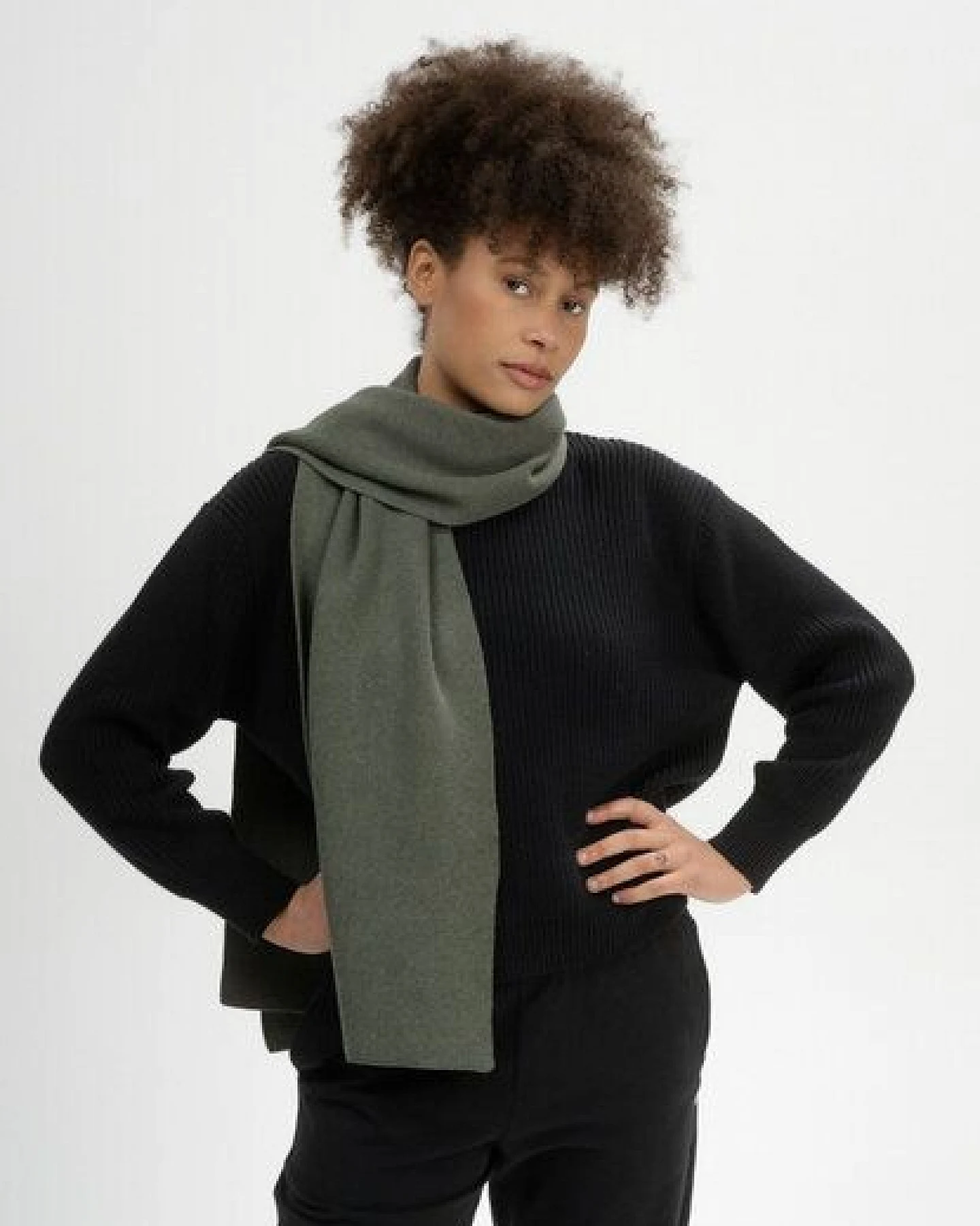 MELA Jacquard Strick Schal Style ASMEE aus 100% Bio-Baumwolle – Ansicht 2